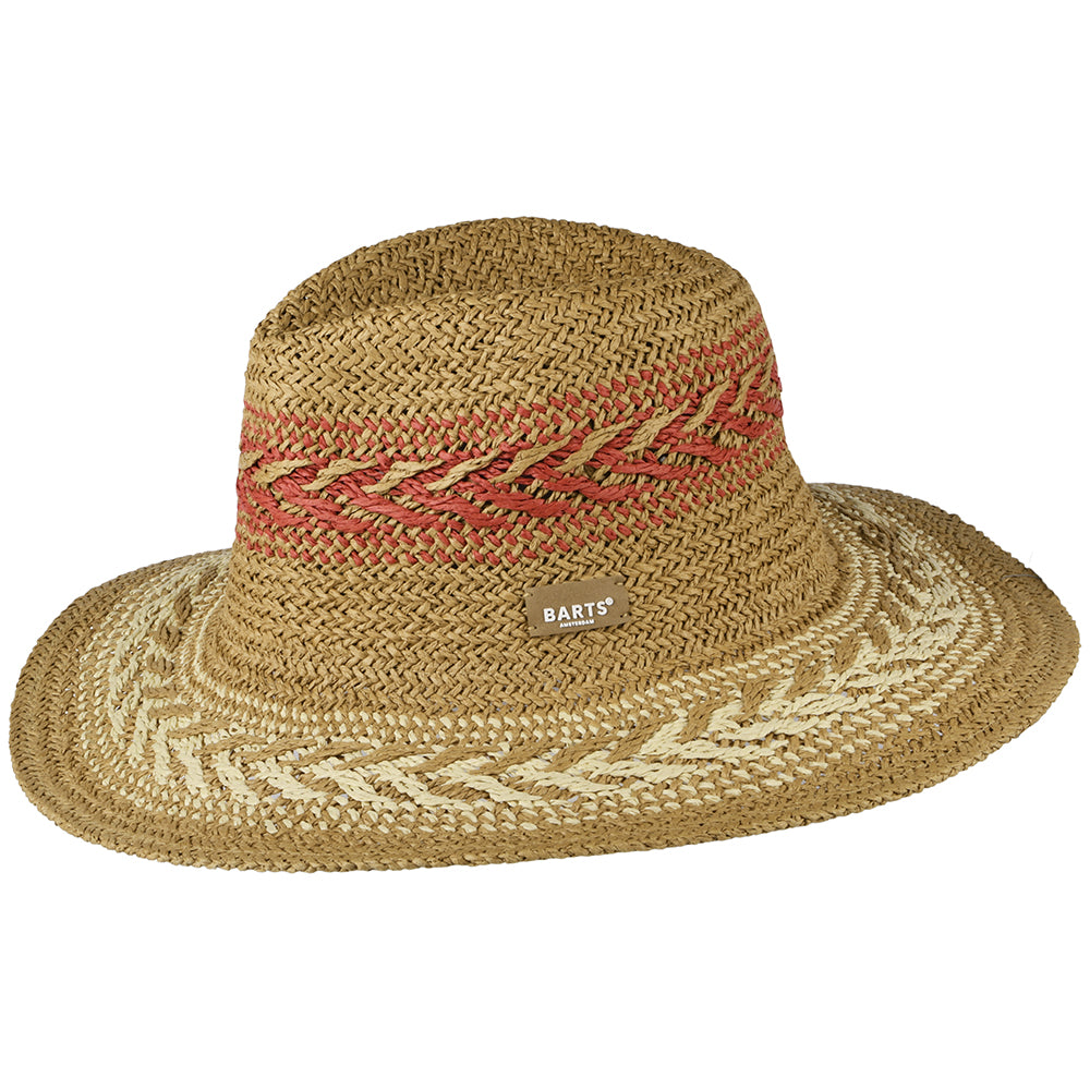 Barts Caledona Sommer Fedora Hut - Hellbraun-Multi