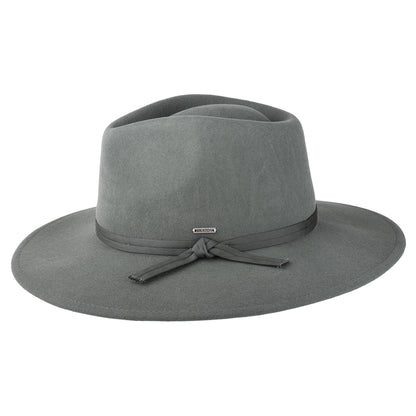 Brixton Joanna Knautschbarer Fedora Hut aus Wollfilz - Dunkelgrau