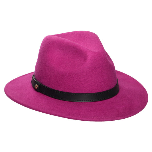 Failsworth Classic Wasserabweisender Fedora Hut aus Wollfilz - Fuchsie