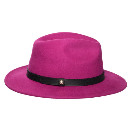 Failsworth Classic Wasserabweisender Fedora Hut aus Wollfilz - Fuchsie