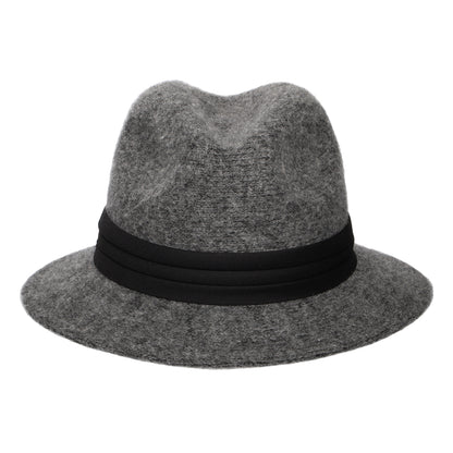 Scala India Knautschbarer Fedora Hut aus Angora Blend - Anthrazit