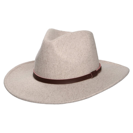 Scala Jolene Provato Knit Safari Fedora Hut - Taupe