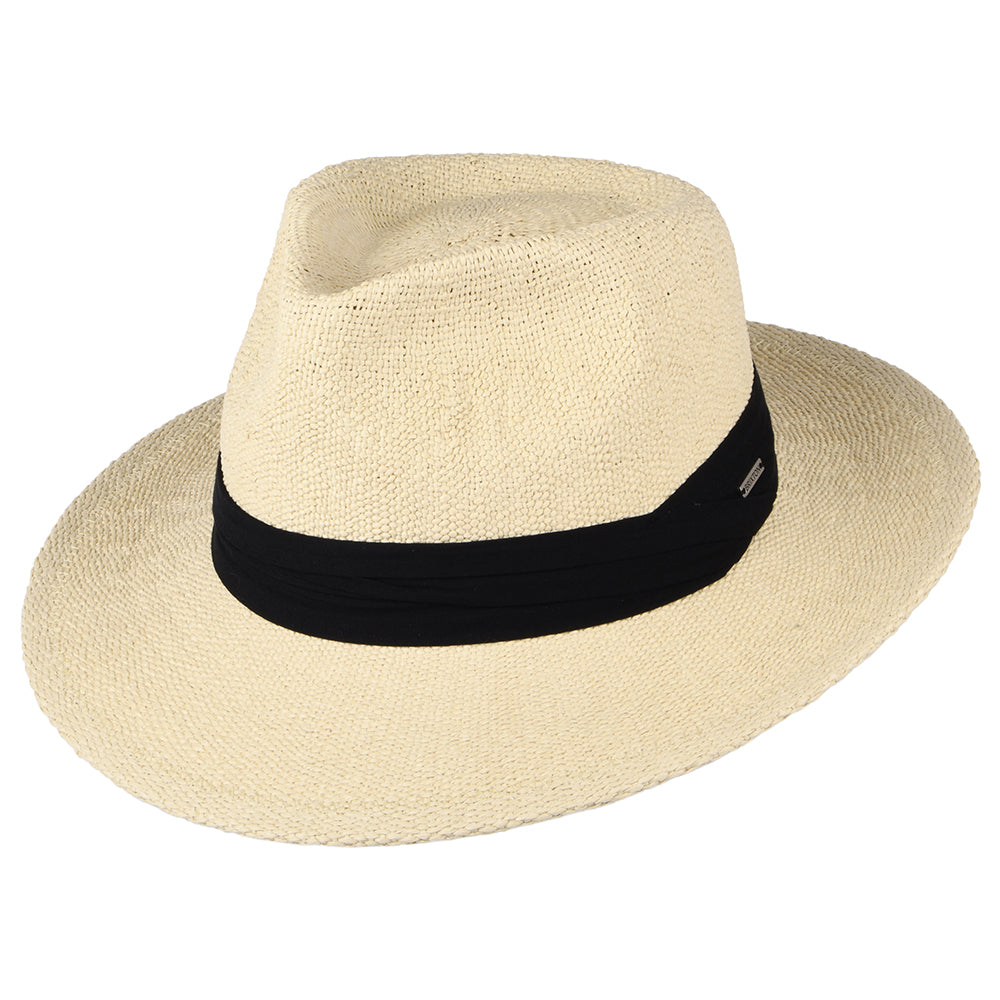 Brixton Sol Fedora Hut aus Toyo Stroh - Natur-Schwarz