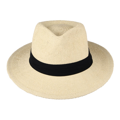 Brixton Sol Fedora Hut aus Toyo Stroh - Natur-Schwarz