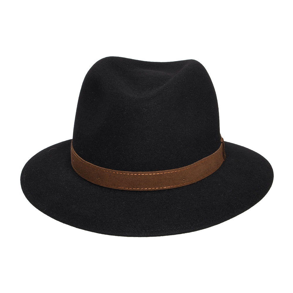 Borsalino Crushable Safari Fedora Hut - Schwarz