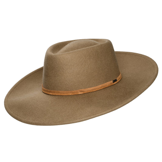 Brixton Brenton Convertabrim Rancher Fedora Hut aus Wollfilz - Hellbraun