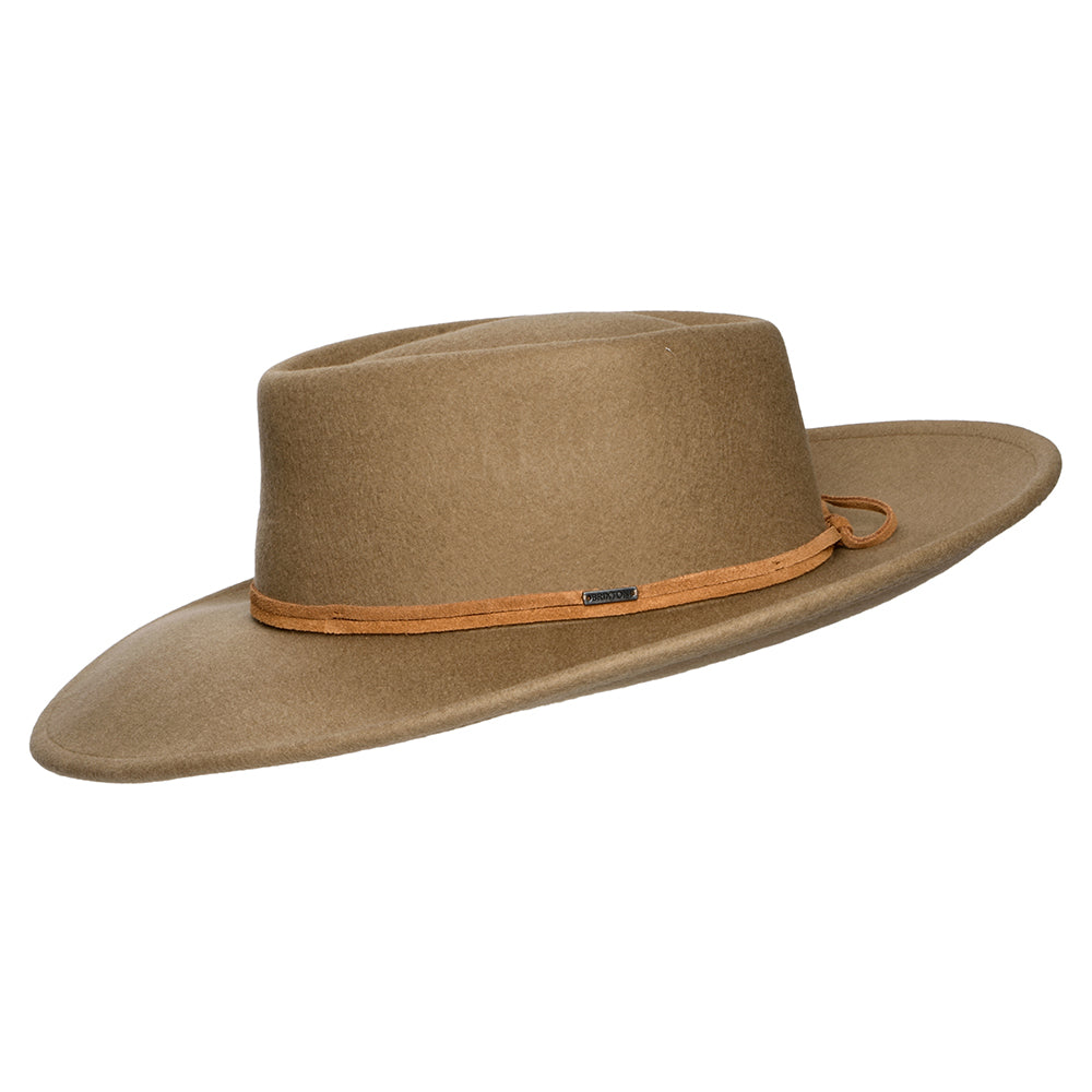 Brixton Brenton Convertabrim Rancher Fedora Hut aus Wollfilz - Hellbraun