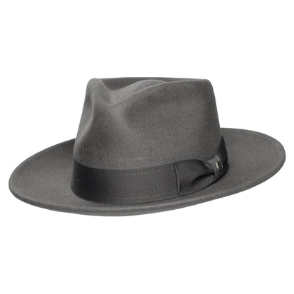 Brixton Swindle Convertabrim Fedora Hut aus Wollfilz - Grau