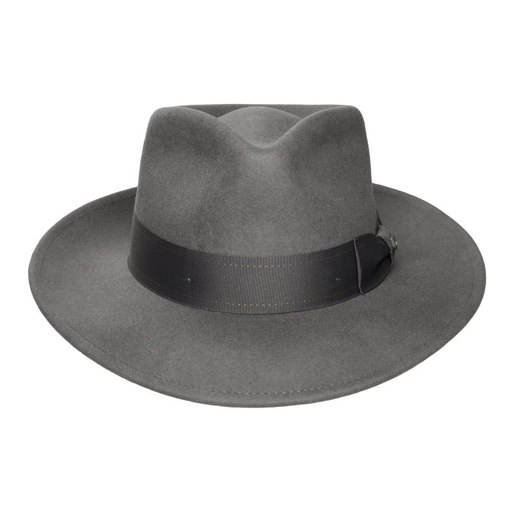 Brixton Swindle Convertabrim Fedora Hut aus Wollfilz - Grau