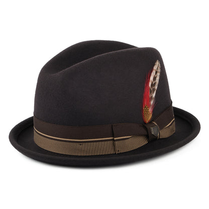 Brixton 20th Anniversary Gain Trilby Hut aus Wollfilz - Schokolade