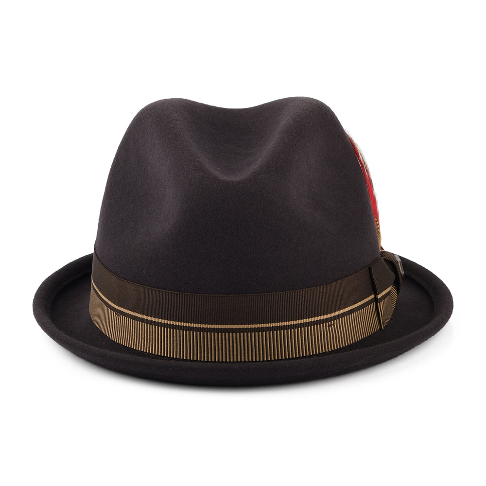 Brixton 20th Anniversary Gain Trilby Hut aus Wollfilz - Schokolade