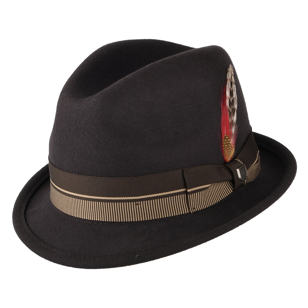 Brixton 20th Anniversary Gain Trilby Hut aus Wollfilz - Schokolade