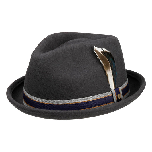 Stetson Valcourt Player Wasserabweisender Trilby Hut aus Wollfilz - Dunkelgrau