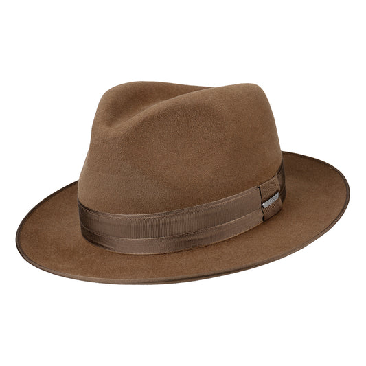 Stetson Kenridge Fedora Hut aus Haarfilz - Hellbraun