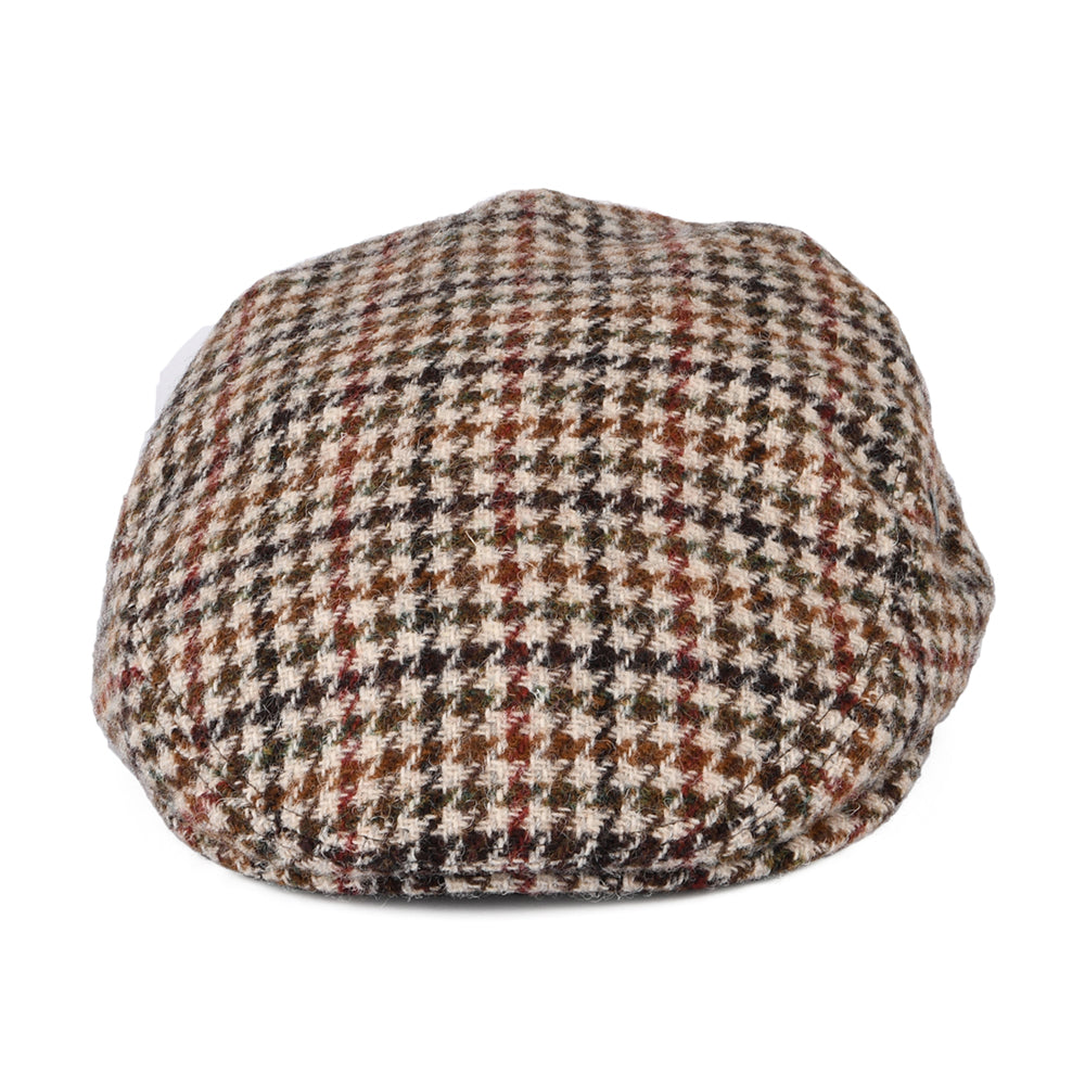 City Sport Harris Tweed Schiebermütze Houndstooth - Cremefarben-Olivgrün-Braun