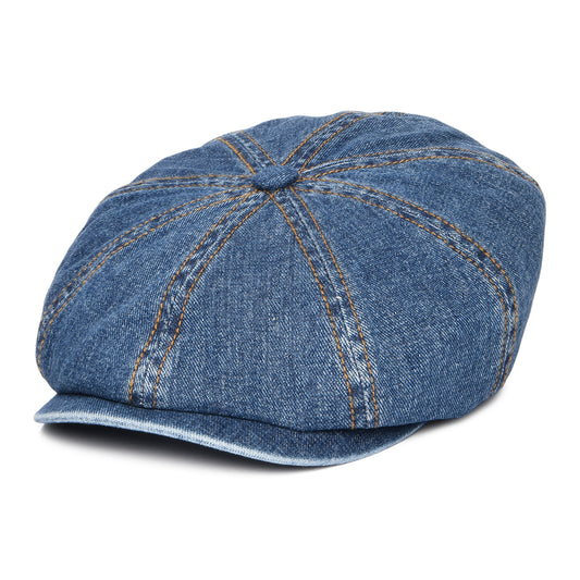 Stetson Hatteras Verwaschener Denim Ballonmütze - Blau