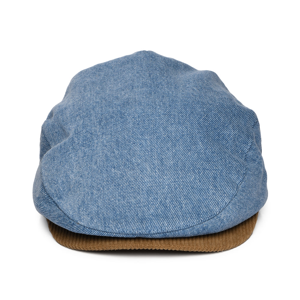 Brixton Hooligan Verwaschener Denim Schiebermütze - Blau-Braun