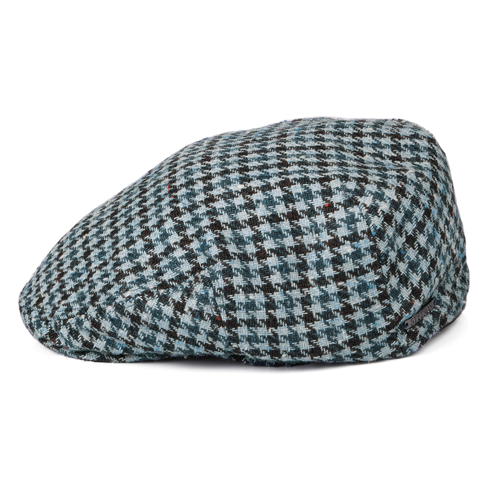 Stetson Kent Schiebermütze Houndstooth aus Silk-Virgin Wool - Blau