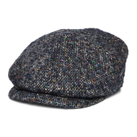 City Sport Deep Fit Donegal Tweed Ballonmütze aus Marl Tweed - Marineblau-Multi