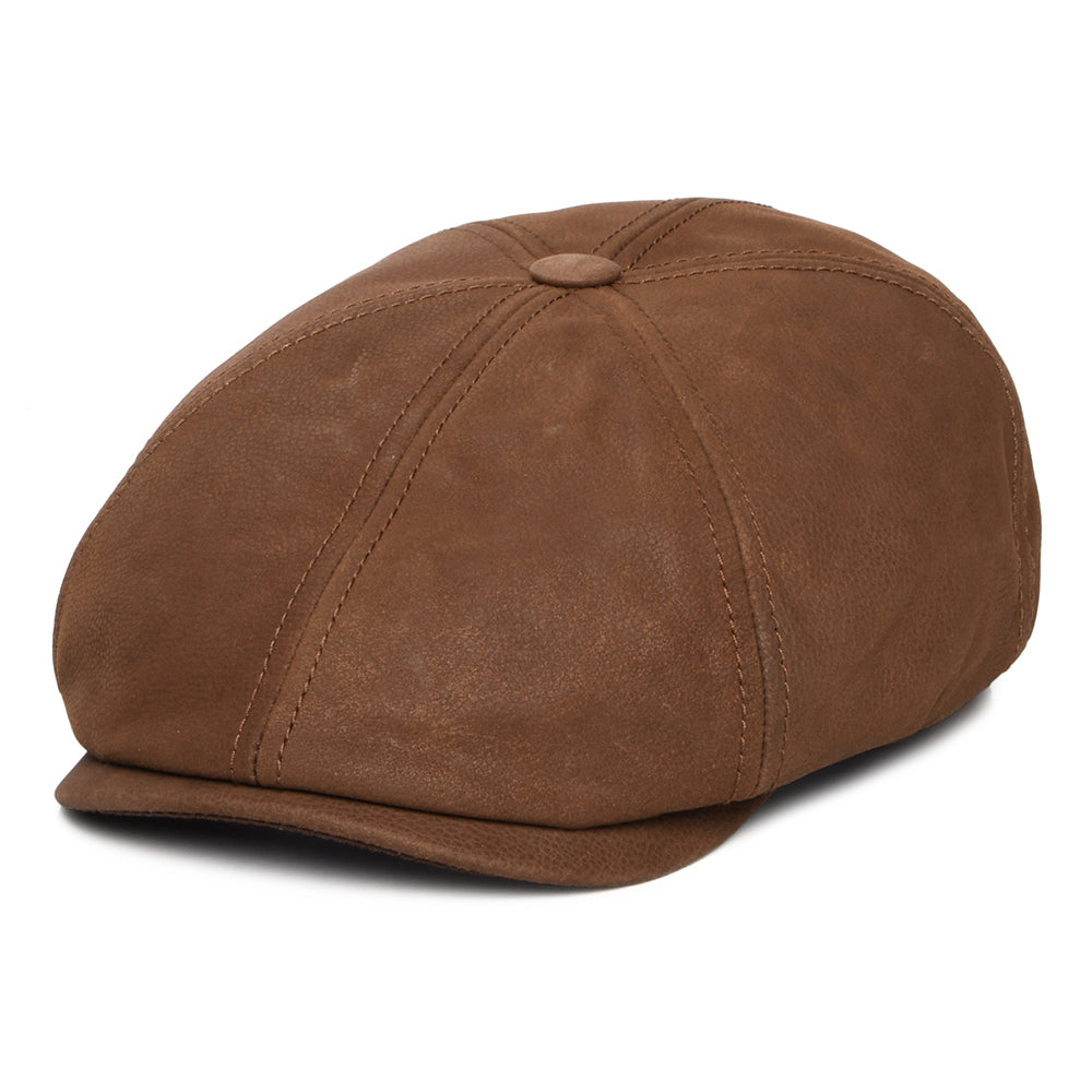 Stetson Ballonmütze aus Nubuck Leder - Cognac