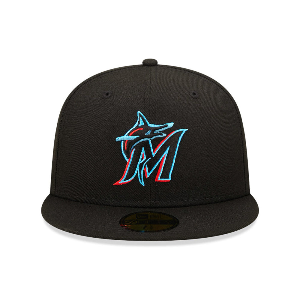 New Era 59FIFTY Miami Marlins Baseball Cap - MLB On Field AC Perf - Schwarz