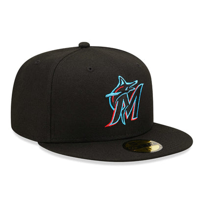 New Era 59FIFTY Miami Marlins Baseball Cap - MLB On Field AC Perf - Schwarz