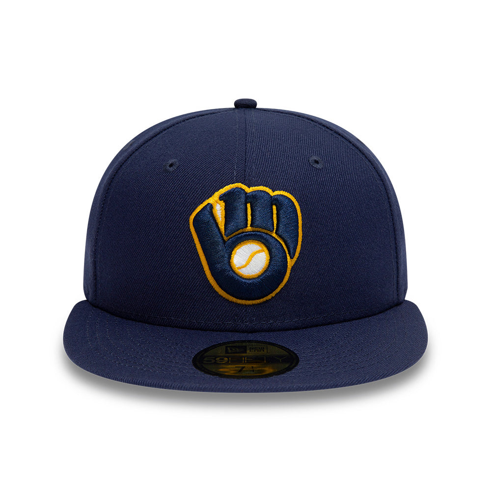 New Era 59FIFTY Milwaukee Brewers Baseball Cap - MLB On Field AC Perf - Marineblau