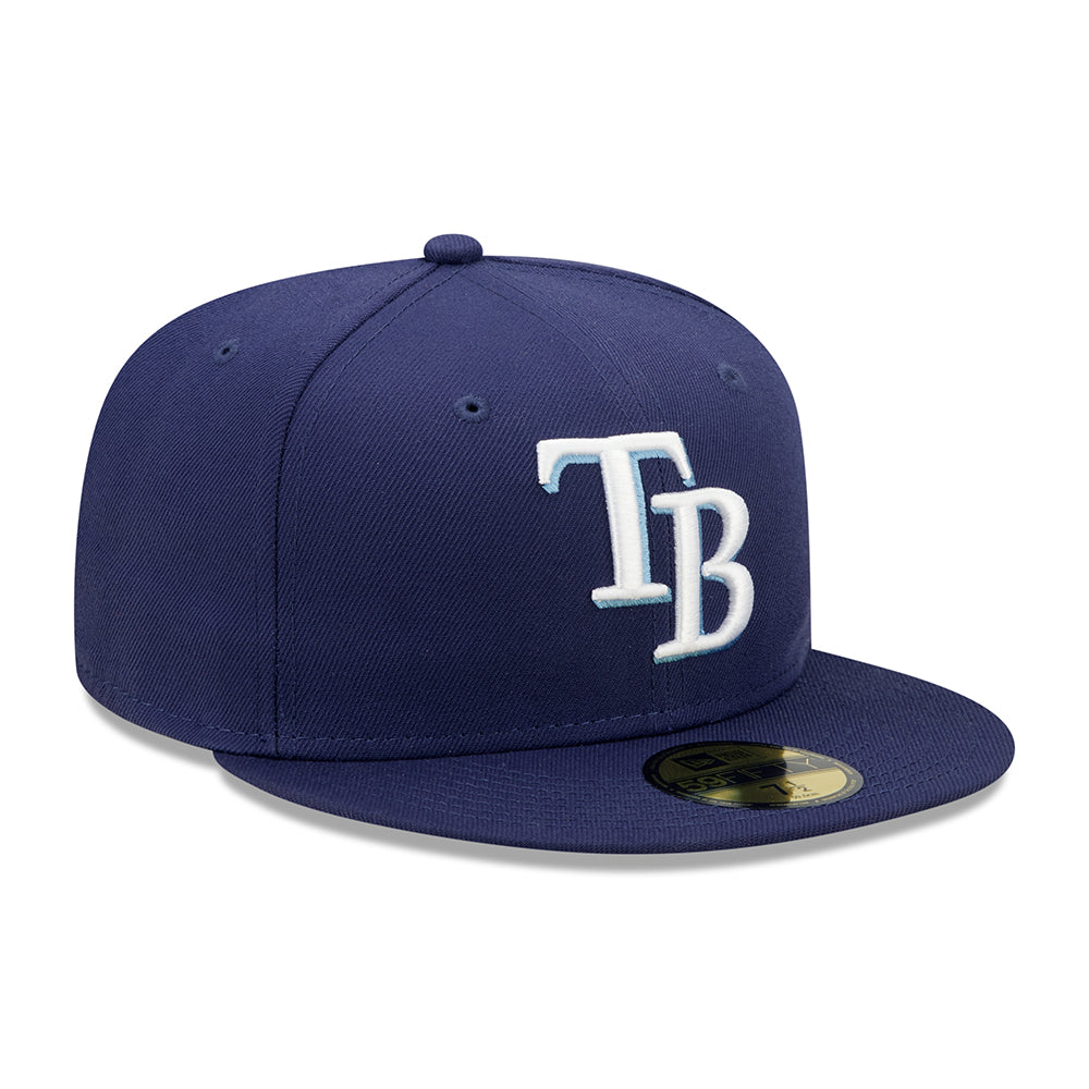 New Era 59FIFTY Tampa Bay Rays Baseball Cap - MLB On Field AC Perf - Marineblau