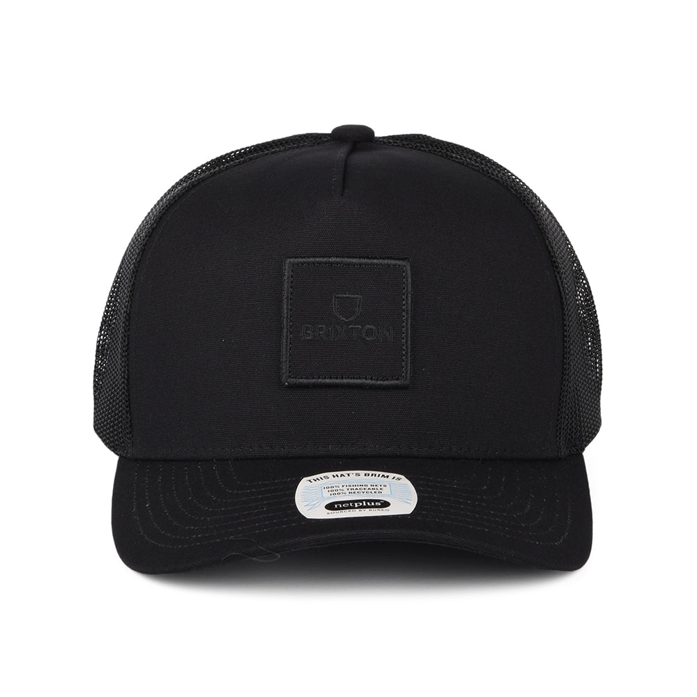 Brixton Alpha Block NetPlus MP Trucker Cap - Schwarz auf Schwarz