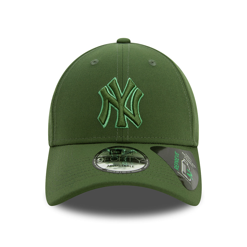 New Era 9FORTY New York Yankees Baseball Cap - MLB Repreve Outline - Olivgrün