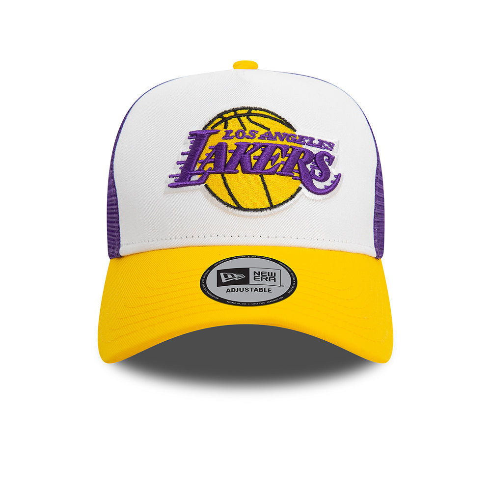 Patagonia A-Frame L.A. Lakers Trucker Cap - NBA Rear Arch - Weiß-Gelb-Lila