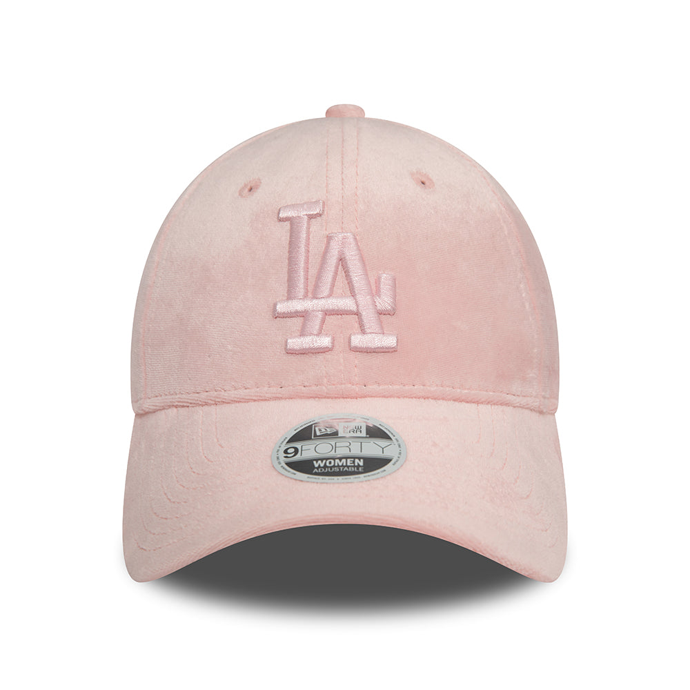 New Era Damen 9FORTY L.A. Dodgers Snapback Cap - MLB Velour - Hellrosa