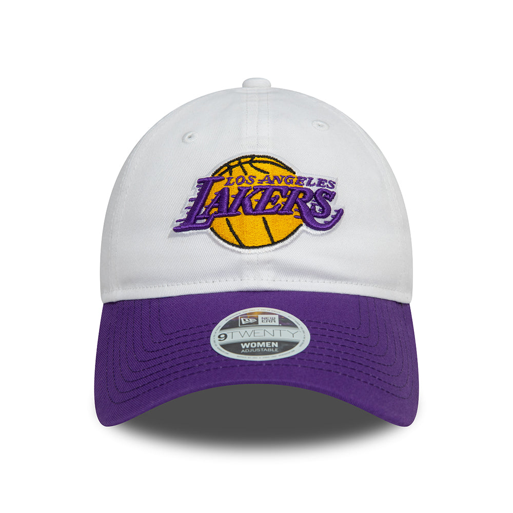 New Era Damen 9TWENTY L.A. Lakers Baseball Cap - NBA White Crown - Weiß-Lila