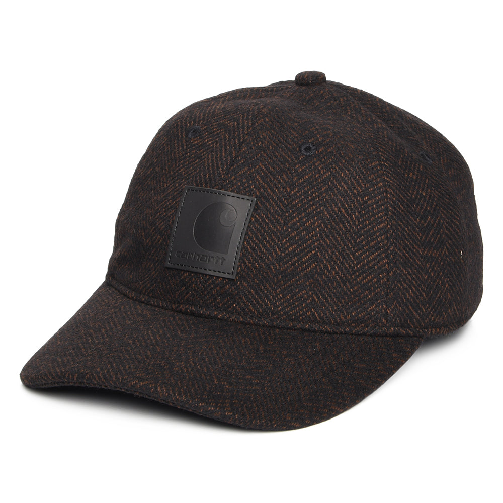 Carhartt WIP Truman Baseball Cap mit Fischgrätmuster - Schokolade-Schwarz