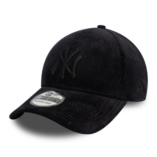 New Era 39THIRTY New York Yankees Baseball Cap - MLB Cord II - Schwarz auf Schwarz