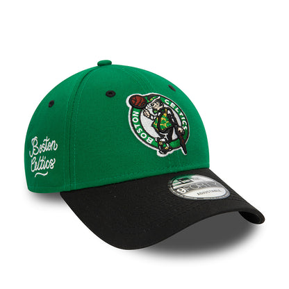 New Era 9FORTY Boston Celtics Baseball Cap - NBA Side Patch - Grün-Schwarz