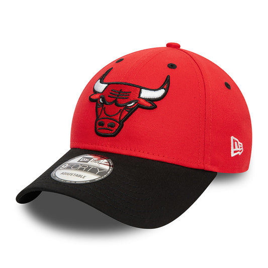 New Era 9FORTY Chicago Bulls Baseball Cap - NBA Side Patch - Rot-Schwarz