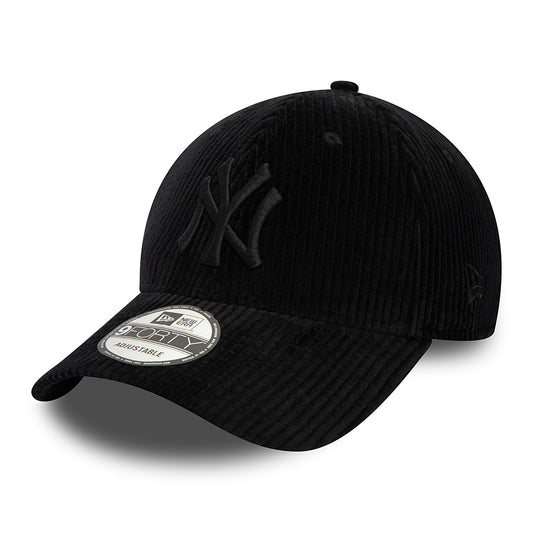 New Era 9FORTY New York Yankees Baseball Cap - MLB Cord - Schwarz auf Schwarz