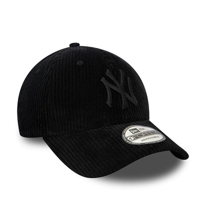 New Era 9FORTY New York Yankees Baseball Cap - MLB Cord - Schwarz auf Schwarz