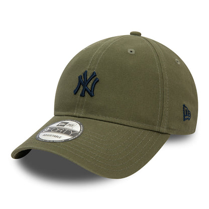 New Era 9FORTY New York Yankees Baseball Cap - MLB Washed - Olivgrün-Marineblau