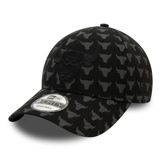 New Era 9FORTY Chicago Bulls Baseball Cap - NBA Monogram - Schwarz