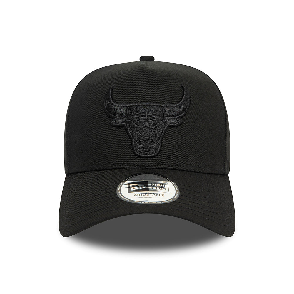 New Era A-Frame Chicago Bulls Snapback Cap - NBA Monochrome - Schwarz auf Schwarz