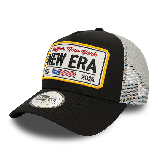 New Era A-Frame Trucker Cap - License Plate - Schwarz-Grau