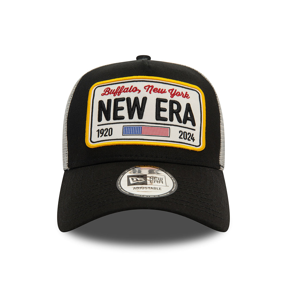 New Era A-Frame Trucker Cap - License Plate - Schwarz-Grau