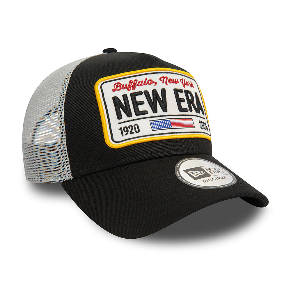 New Era A-Frame Trucker Cap - License Plate - Schwarz-Grau