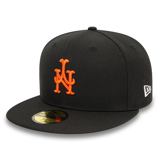 New Era 59FIFTY New York Mets Baseball Cap - MLB Upside Down AOP - Schwarz-Orange