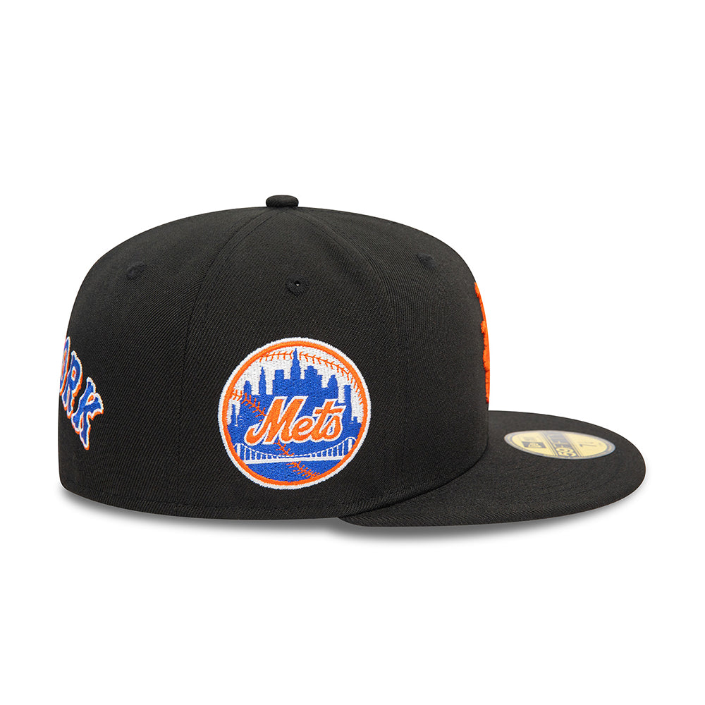 New Era 59FIFTY New York Mets Baseball Cap - MLB Upside Down AOP - Schwarz-Orange