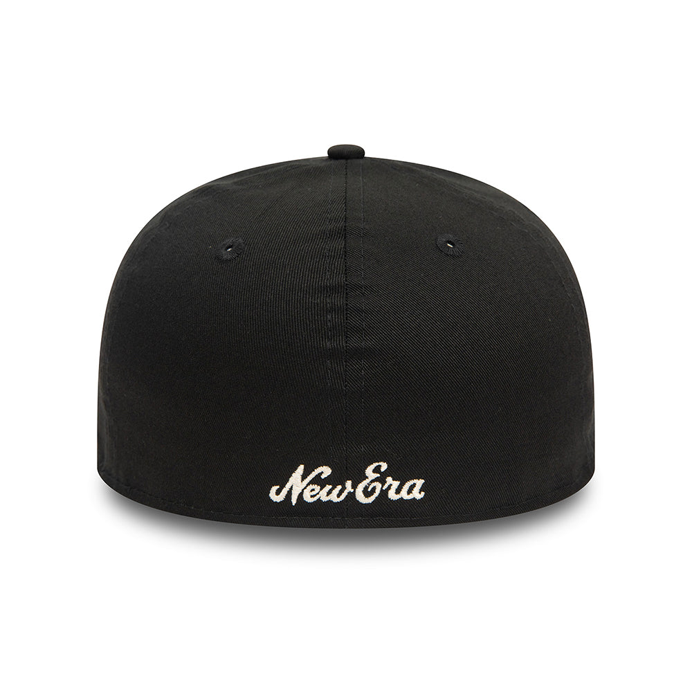 New Era 59FIFTY Low Profile Baseball Cap - NE Heritage Script - Schwarz-Steingrau