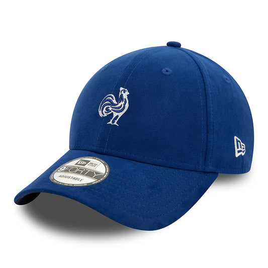 New Era 9FORTY Federation of Rugby Baseball Cap - Faux Suede - Königsblau