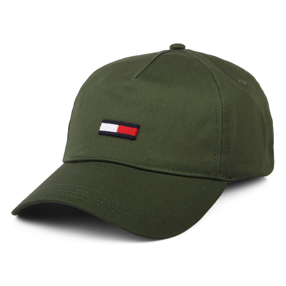 Tommy Hilfiger TJM Elongated Flag Baseball Cap - Olivgrün